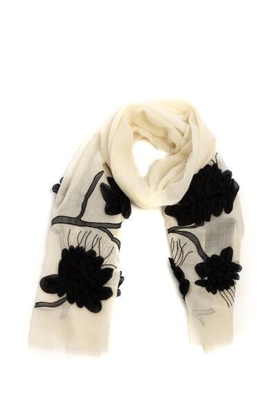 Embellished Palm Leaf Scarf