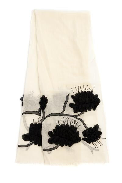 Embellished Palm Leaf Scarf
