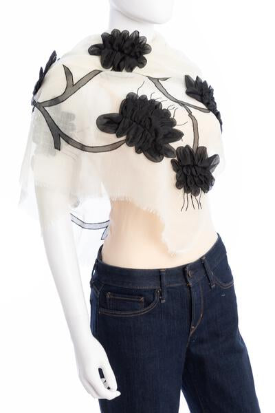 Embellished Palm Leaf Scarf