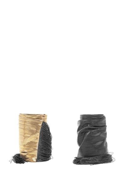 Hand Stitched Fringed Skinny Scarf