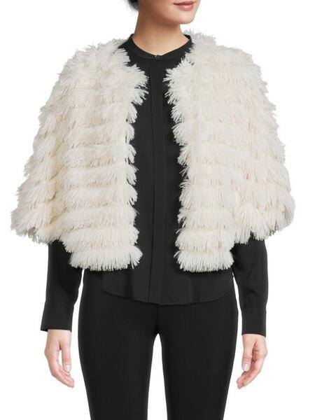 Faux Fur Tasseled Capelet