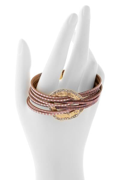 Vegan Leather Disk Bracelet