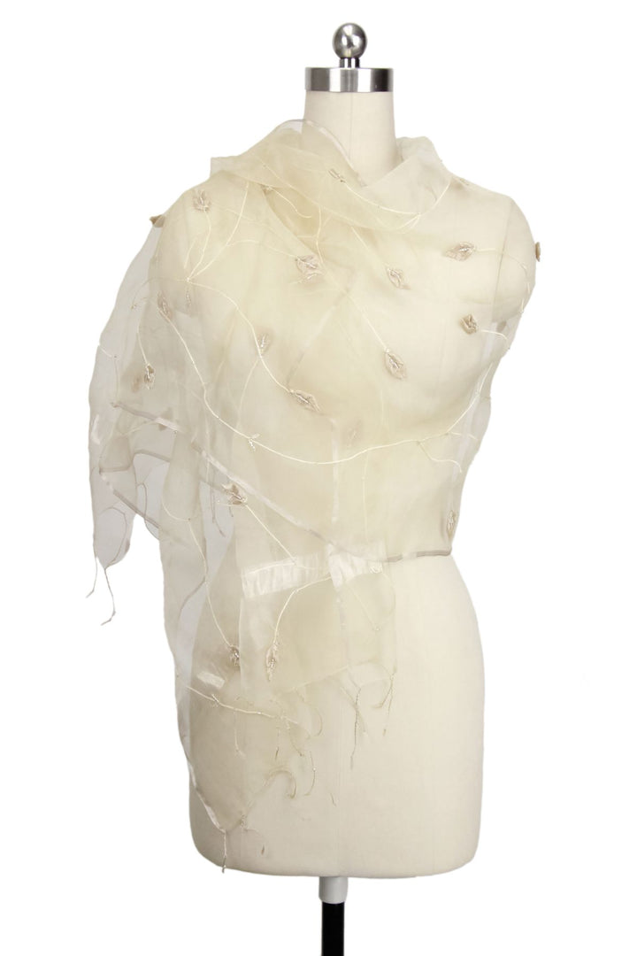 Aspen Embroidered Leaf Scarf