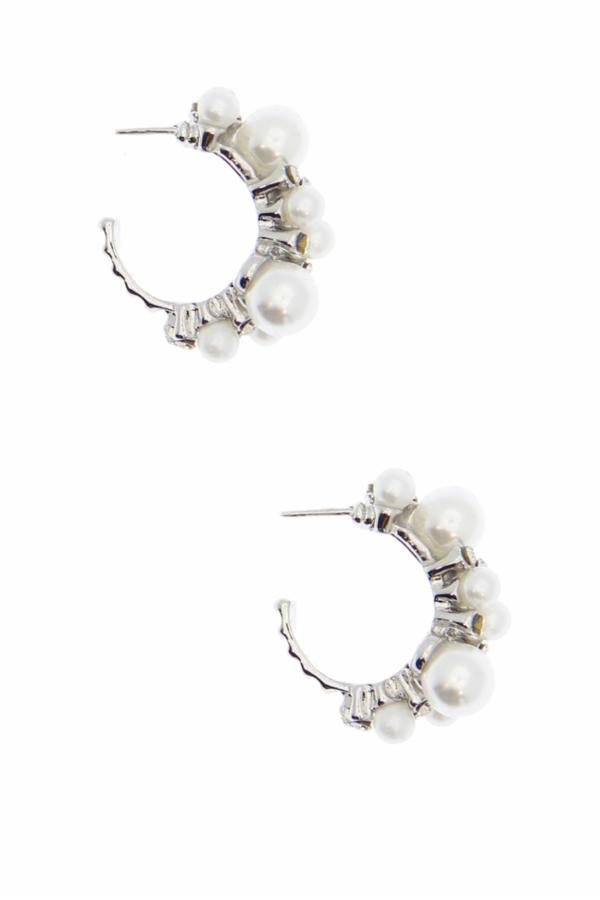 Scatter Pearl Hoop Earring
