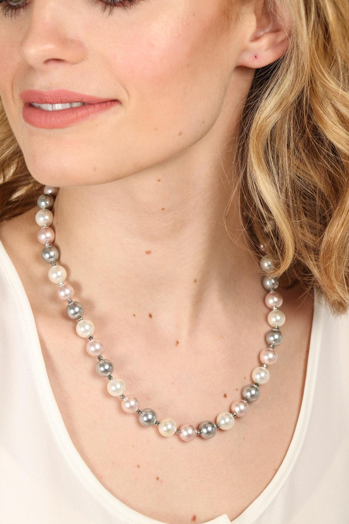 Multi Colored Pearl Collar Necklace