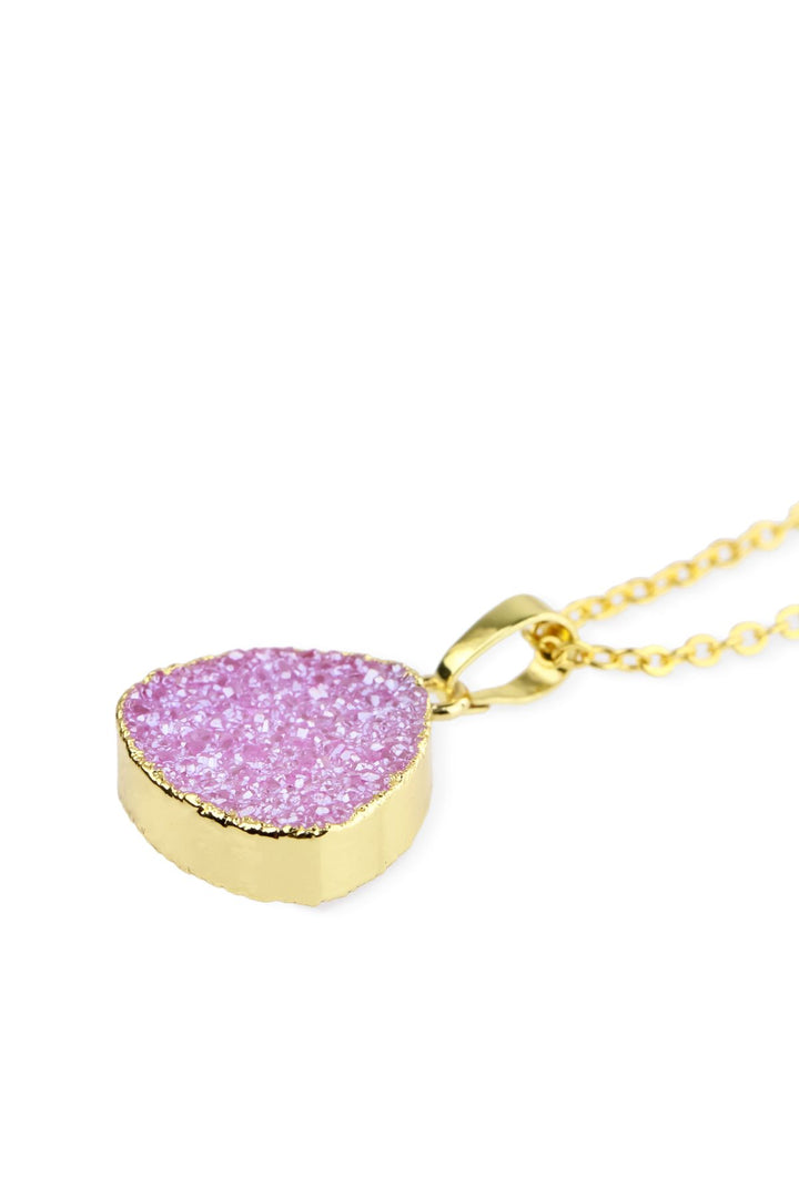 Oval Pendant Druzy Necklace
