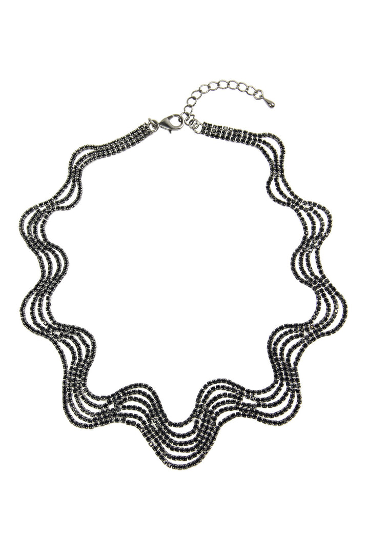 Crystal Wave Statement Necklace