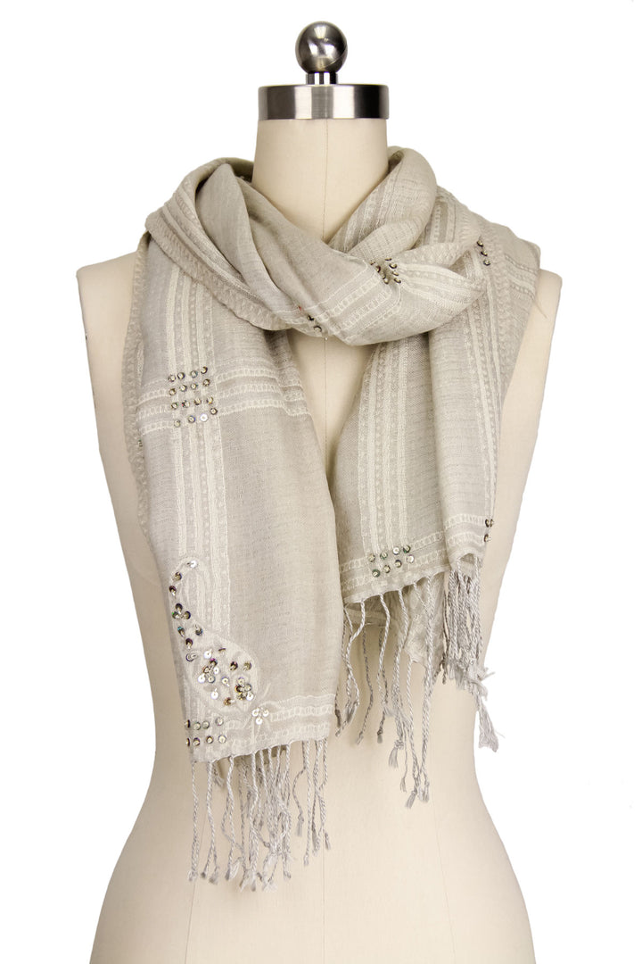 Oversized Embroidered Block Scarf
