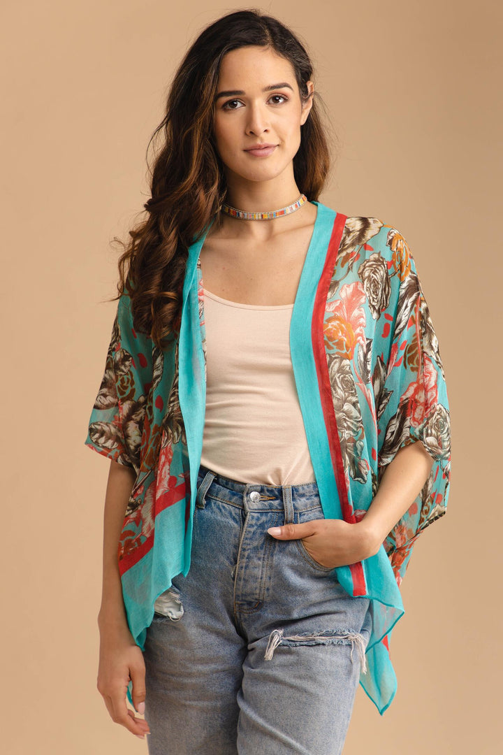 Brielle Printed Short Poncho