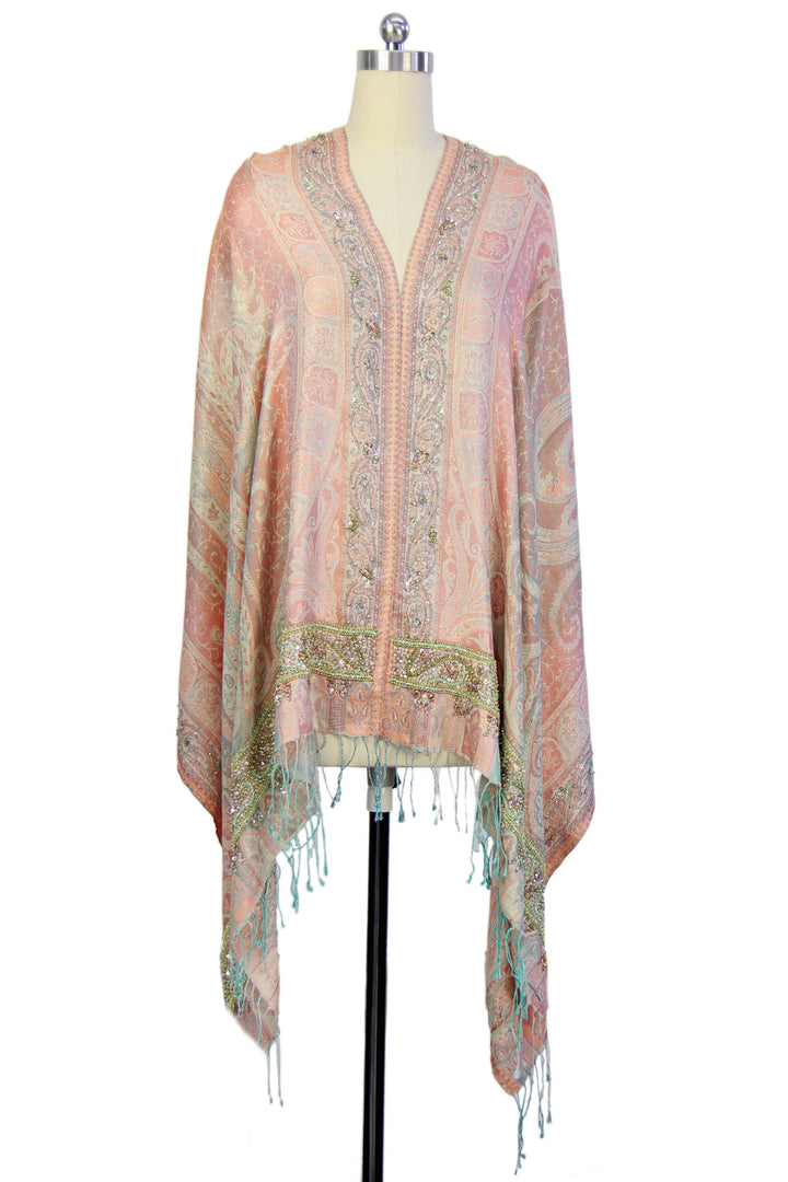 Hand Embroidered Ikat Scarf