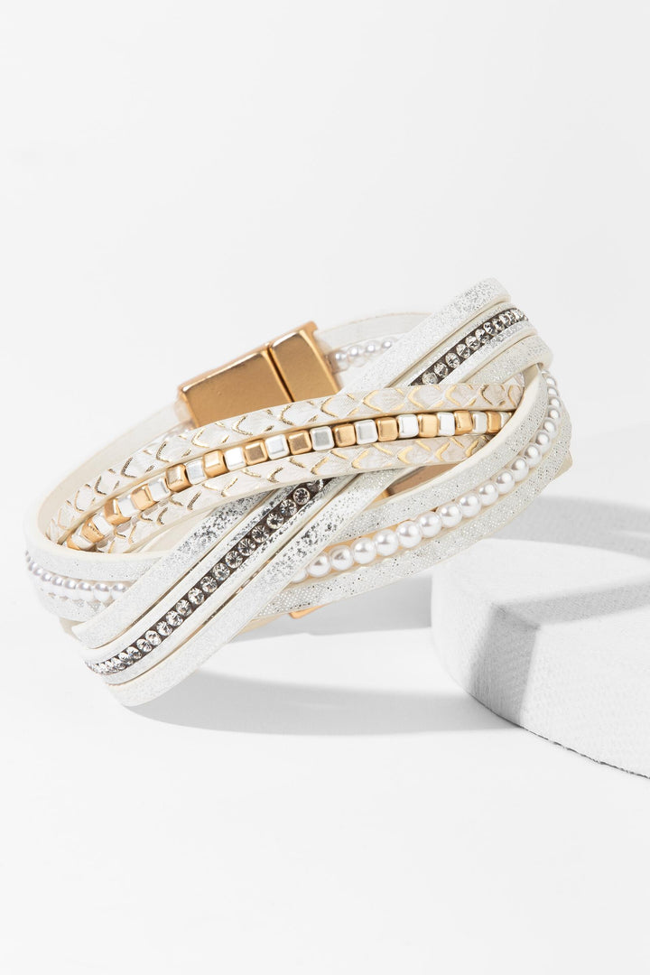Stark Mixed Bead Leather Bracelet