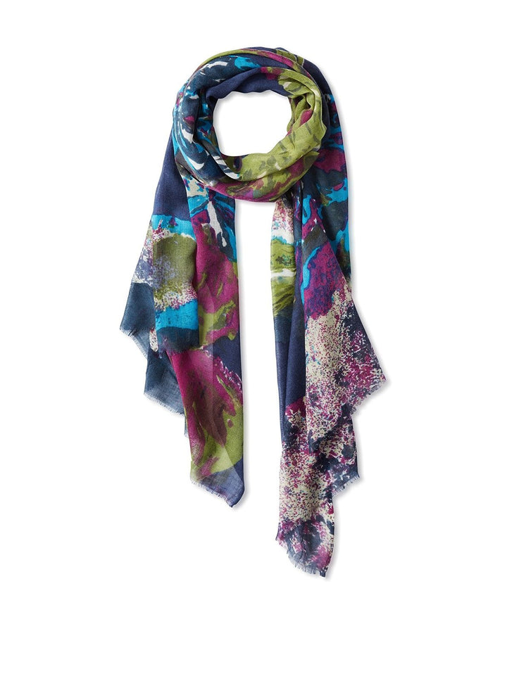 Annistyn Wool Floral Colorful And Lightweight  Scarf