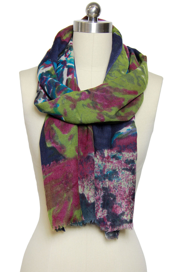 Annistyn Wool Floral Colorful And Lightweight  Scarf