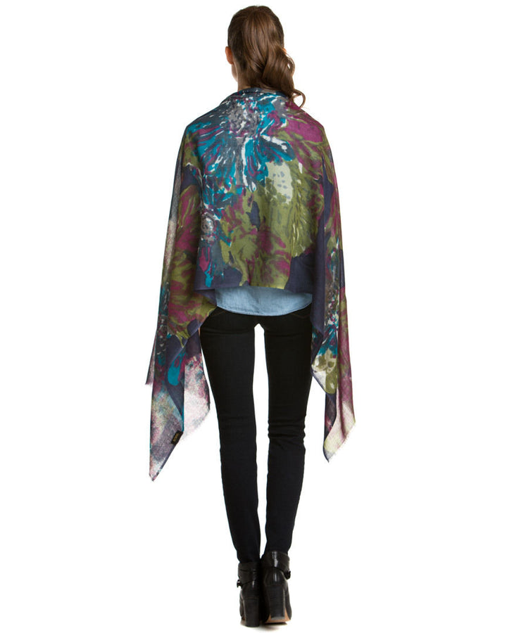 Annistyn Wool Floral Colorful And Lightweight  Scarf
