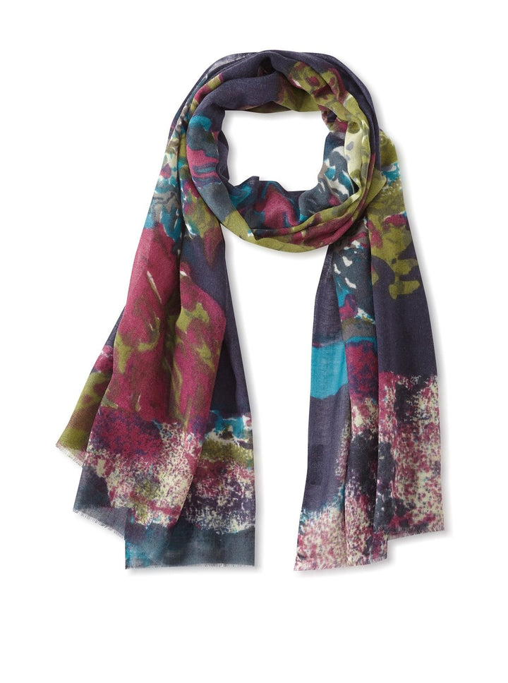 Annistyn Wool Floral Colorful And Lightweight  Scarf