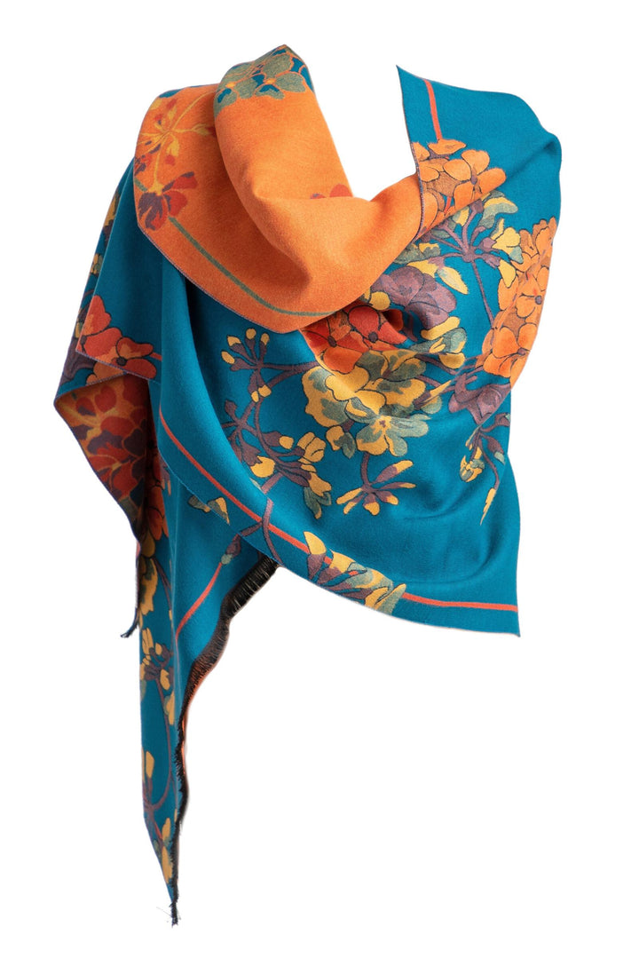 Two Tone Floral Reversible Scarf