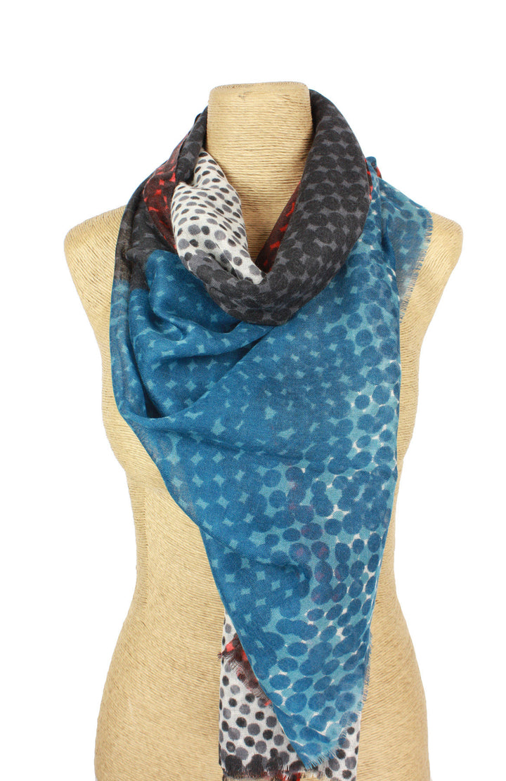 Itsy Bitsy Polka Dot Printed Silk Wool Scarf