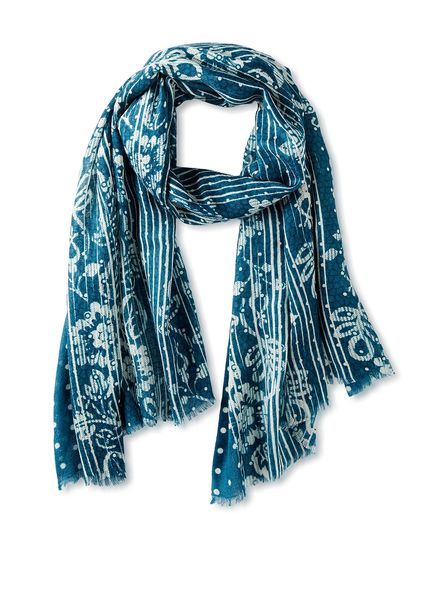 Multi Pattern Bordered Scarf