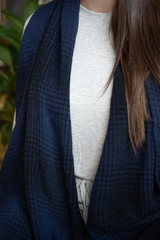 Two Toned Faded Plaid Scarf