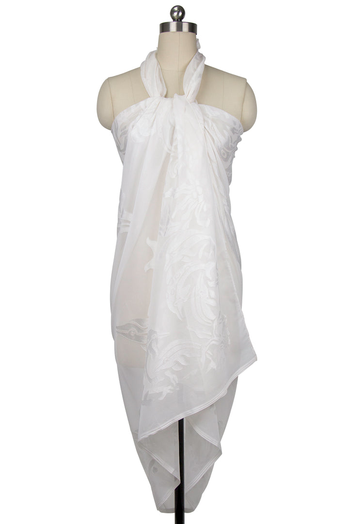 White Dolphin Sarong Scarf