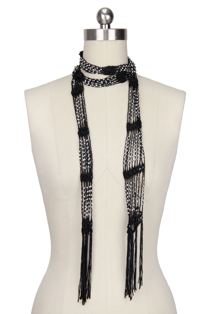Hand Crocheted Beaded Scarf