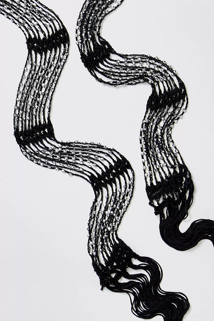 Hand Crocheted Beaded Scarf