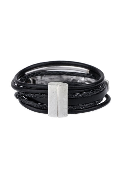 Unpaved Bar Leather Bracelet