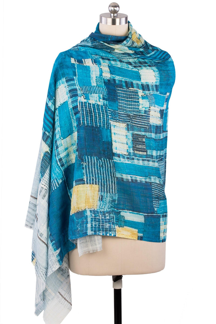 Abstract Plaid Patchwork Scarf