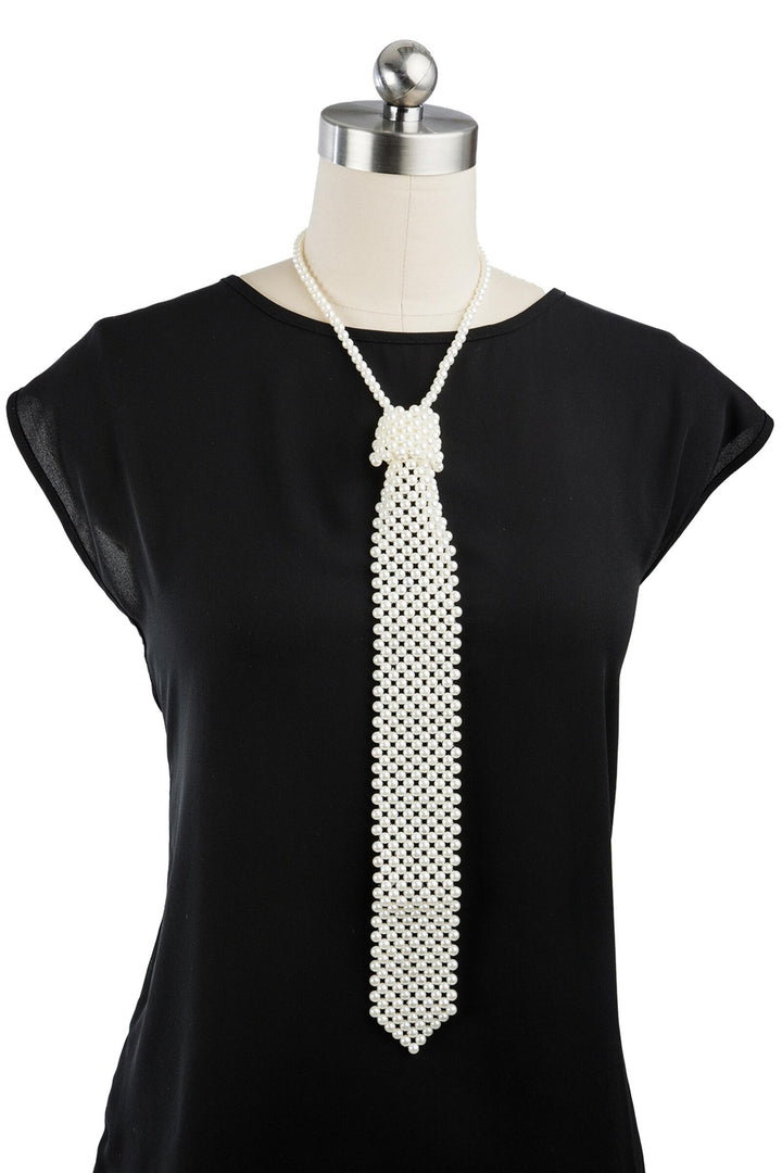 Pearled Tie Necklace