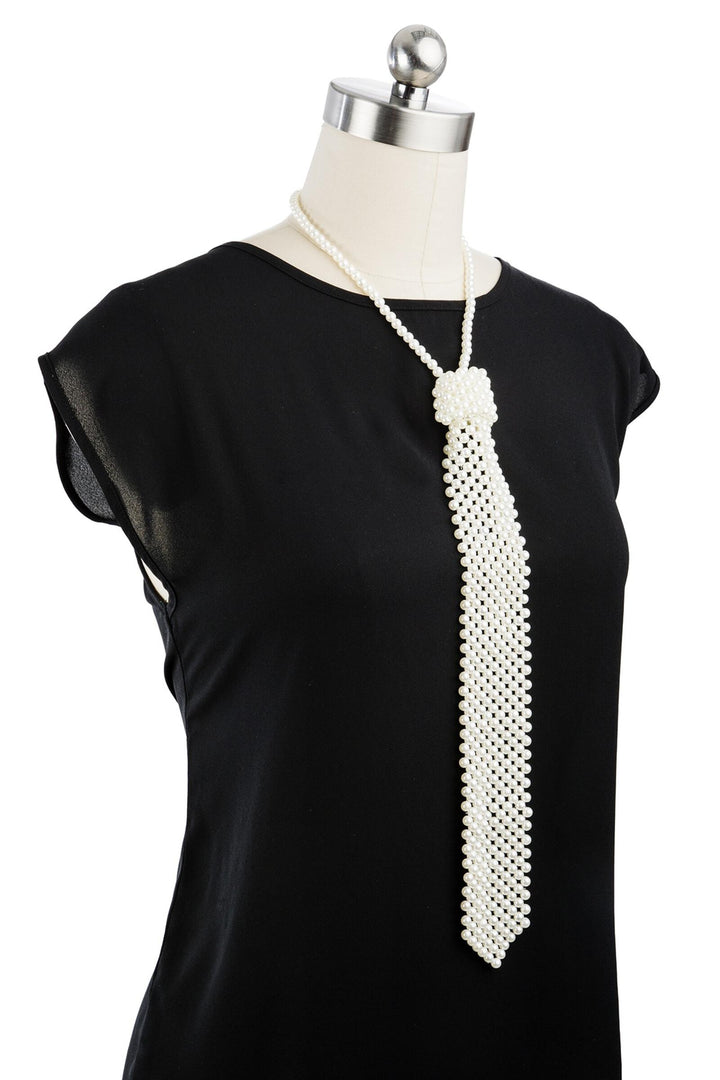 Pearled Tie Necklace