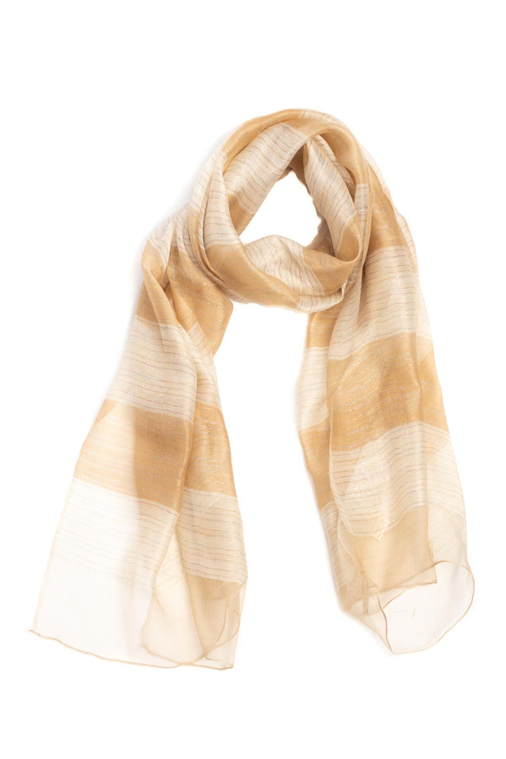 Silk Wool Shimmering Striped Scarf