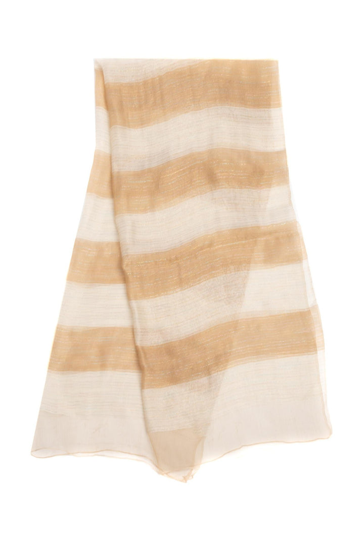 Silk Wool Shimmering Striped Scarf