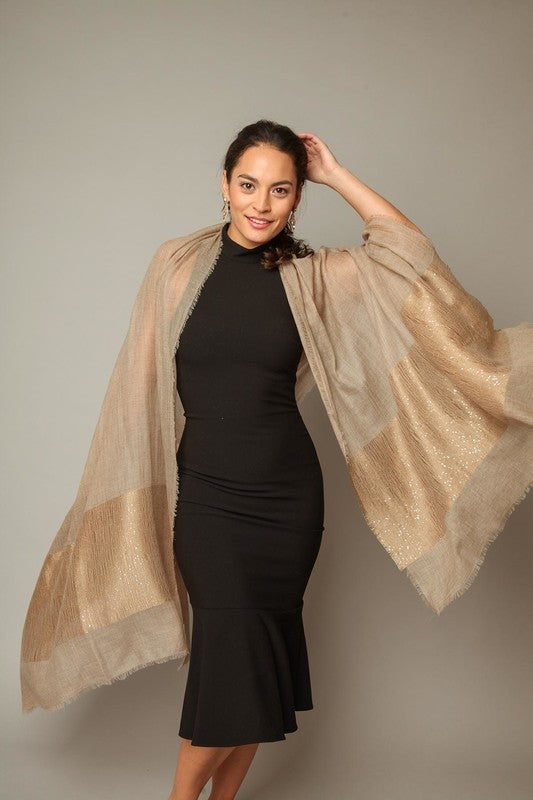Simply Embellished Cashmere Scarf