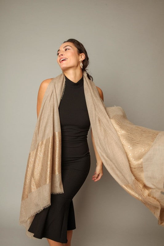 Simply Embellished Cashmere Scarf