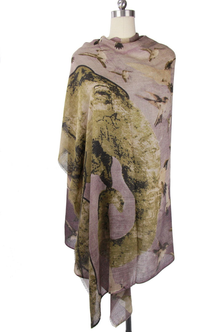 Humming Bird Scarf with Eyelash Fringe