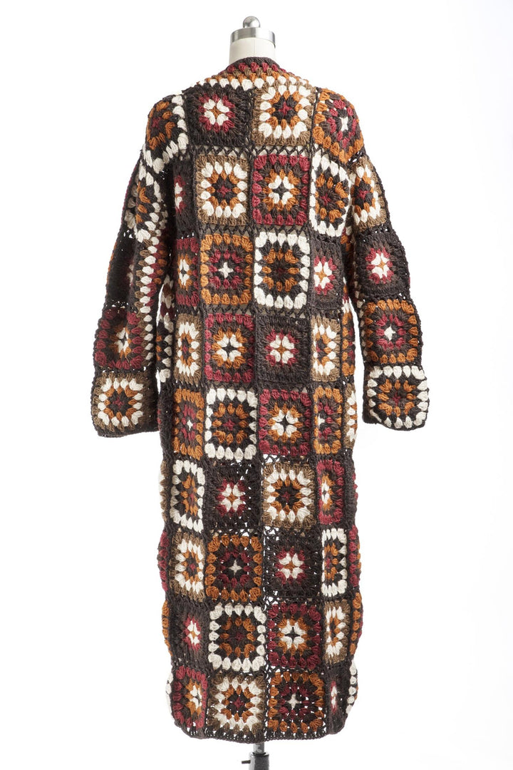 Woolen Granny Square Crochet Kimono