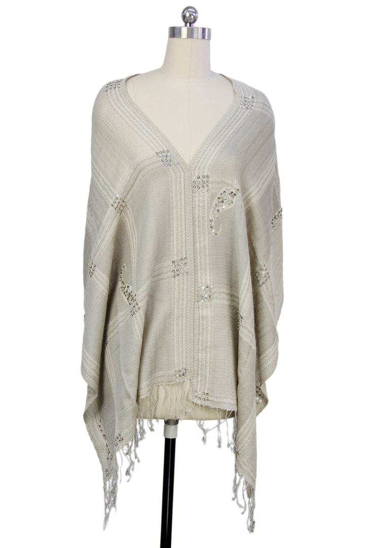 Oversized Embroidered Block Scarf