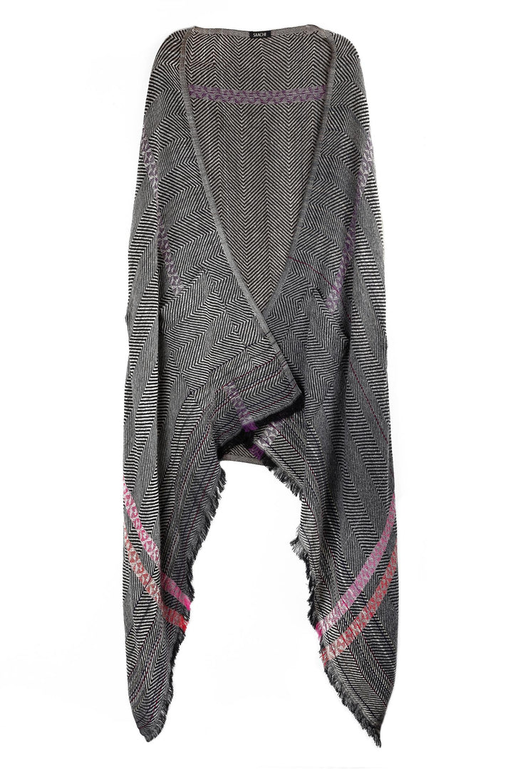 Herringbone Wool Cotton Kimono