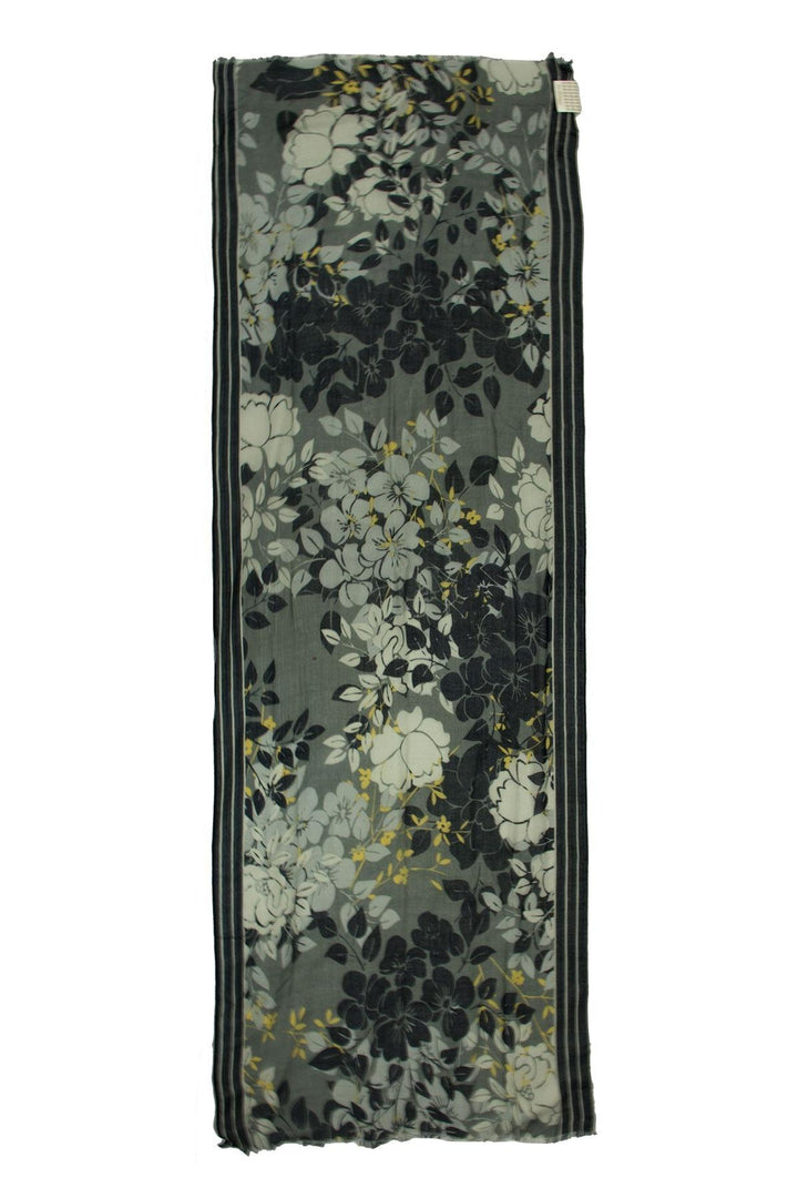 Dark Green Floral Scarf