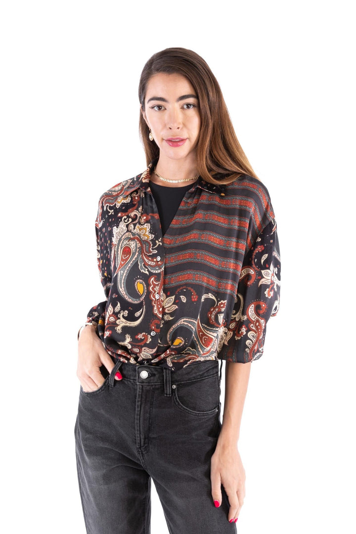 Satin Striped Paisley Shirt (Pack of 9)
