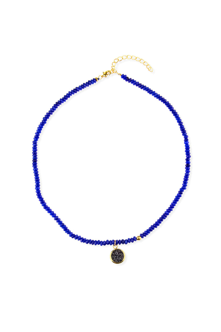 Beaded Necklace with Druzy Pendant