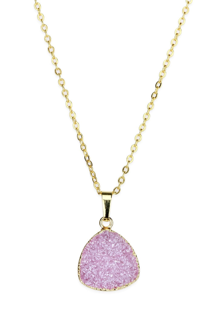 Oval Pendant Druzy Necklace