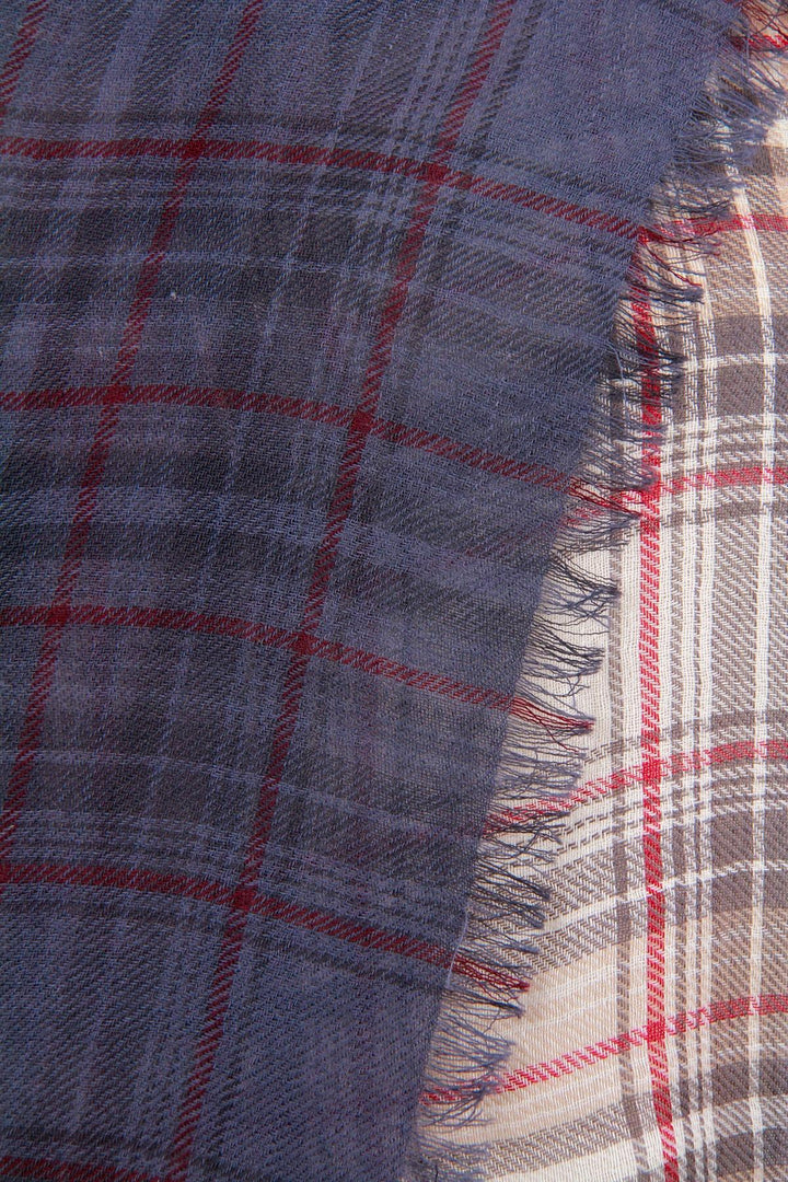 Queens Plaid Wool Ombre Scarf