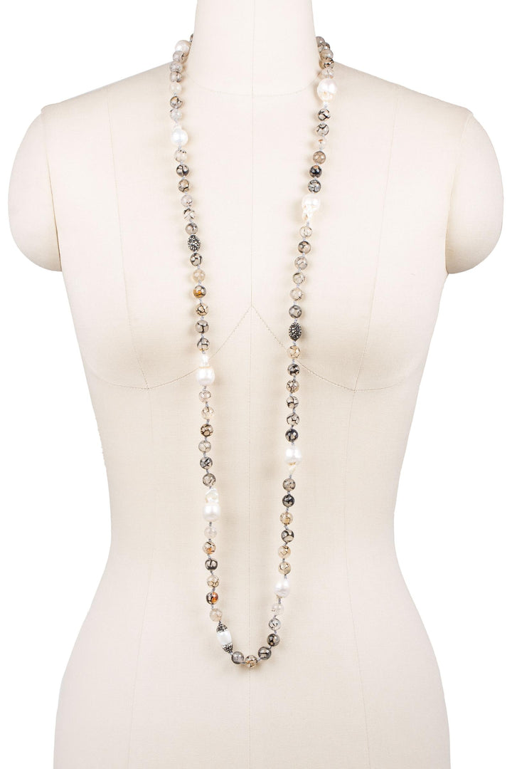 Tahitian Pearl Beaded Long Necklace