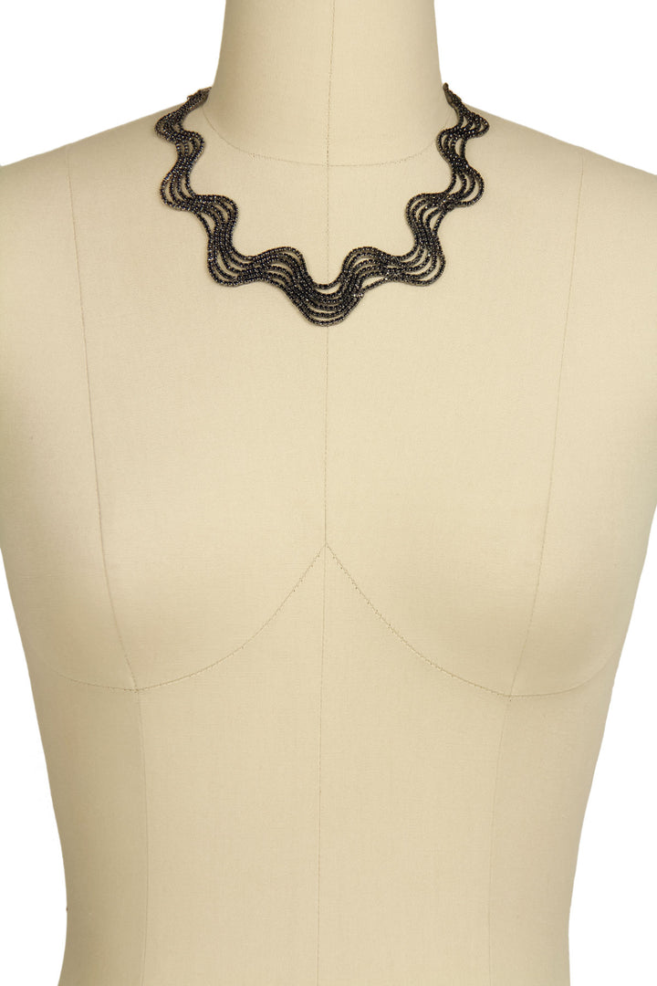 Crystal Wave Statement Necklace