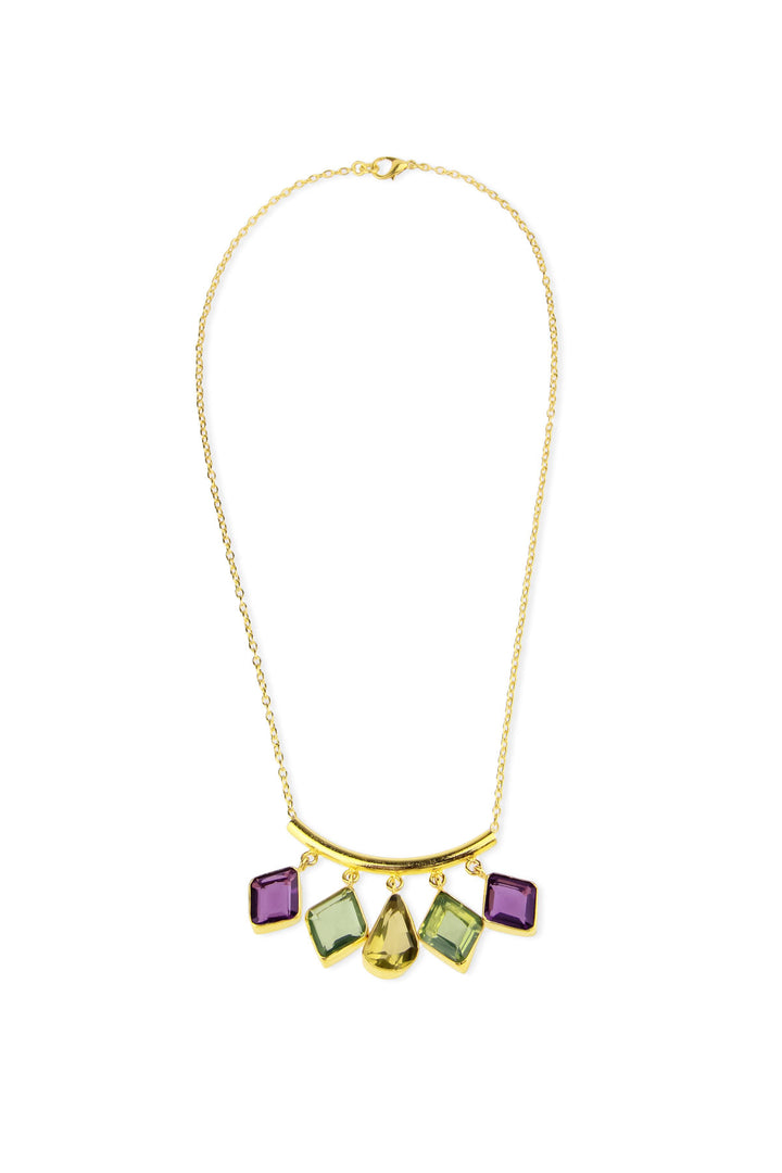 Gemstone Drop Long Necklace