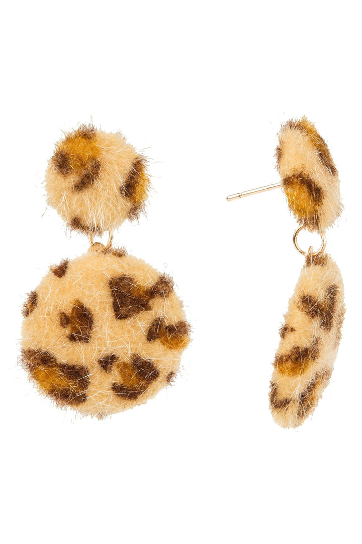 Fuzzy Leopard Earring