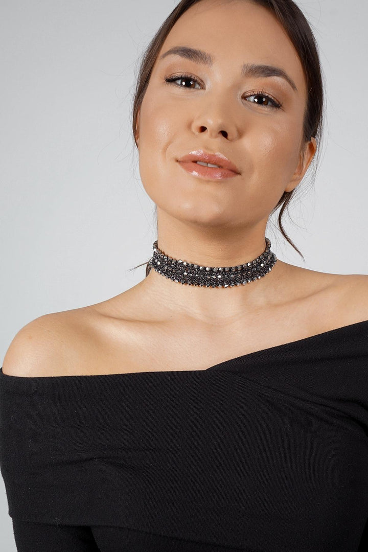 Crochet Rhinestone Choker