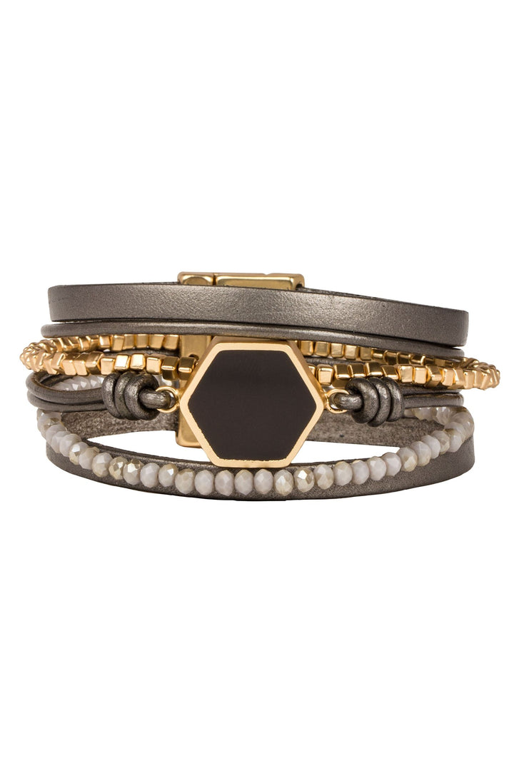 Hexa Leather Bracelet