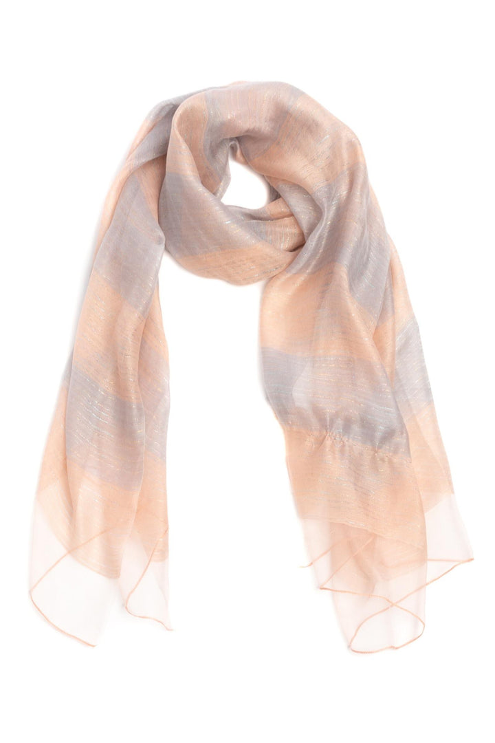 Silk Wool Shimmering Striped Scarf